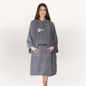 Towel Changing Robe - Microfibre - Grey