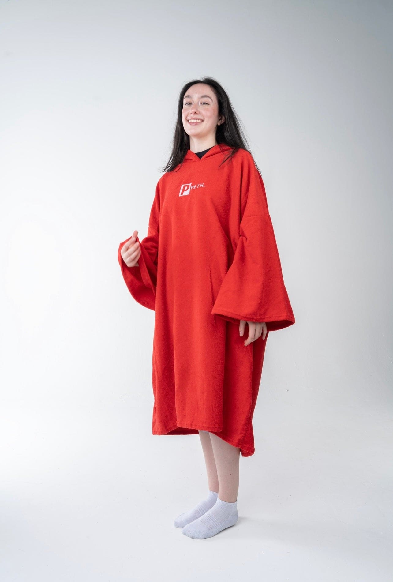 Premium Microfibre Oversized Changing Poncho / Robe - RED