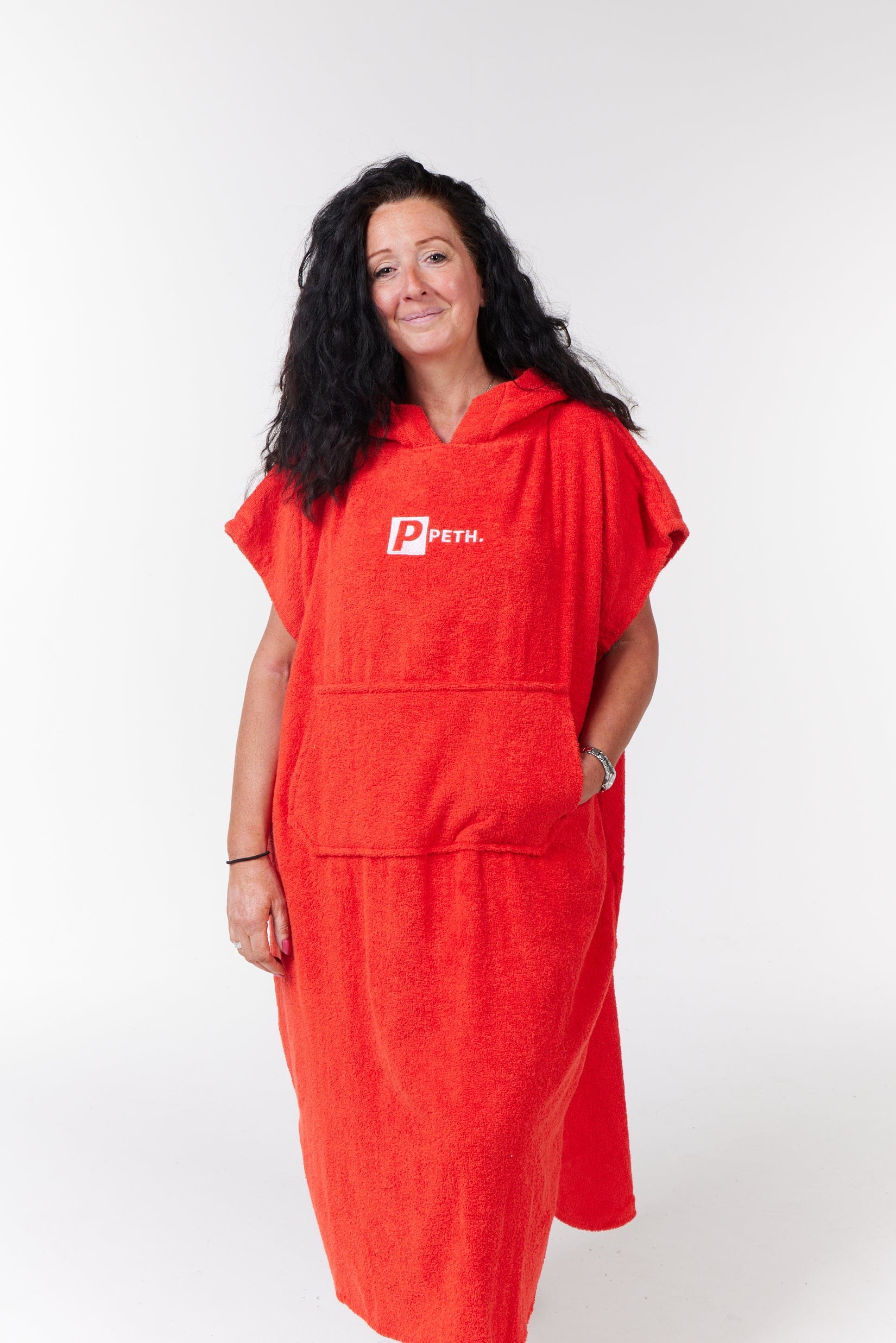 Poncho Robe Towel Changing Poncho / Robe With Pockets Adult - Red – Pethstore