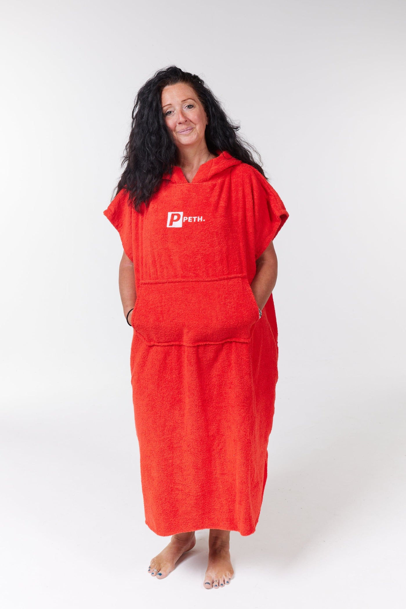 Poncho Robe Towel Changing Poncho / Robe With Pockets Adult - Red – Pethstore