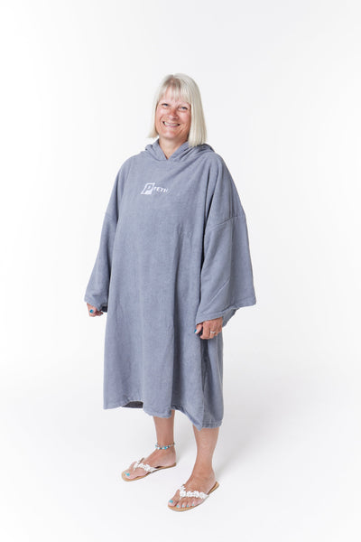 Premium Microfibre Oversized Changing Poncho / Robe - Charcoal Grey