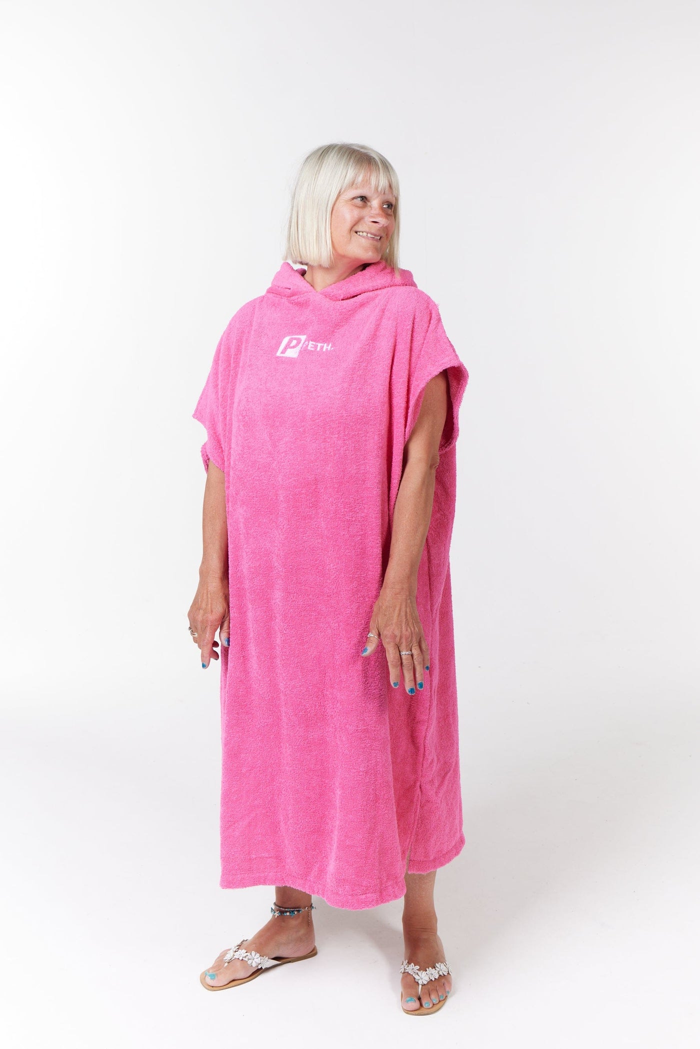Premium Cotton Towel Changing Robe / Poncho  - Pink