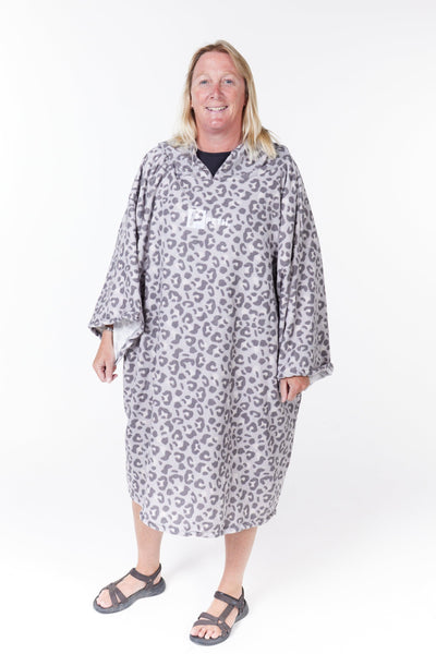 leopard print towel changing robe / poncho