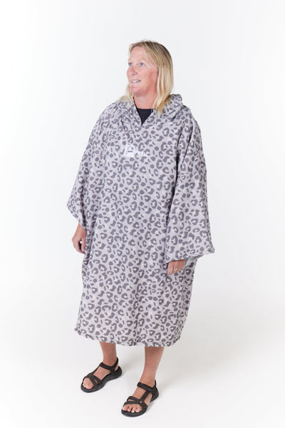 leopard print towel changing robe / poncho