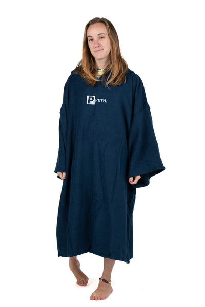 navy towel changing robe 