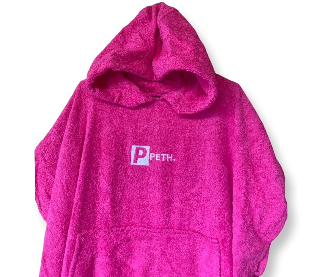 2XL - 3XL Plus Size Towel Changing Robe / Poncho - Pink