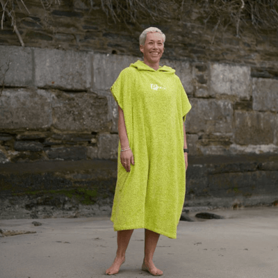 Premium Cotton Towel Changing Poncho - Robe - Lime Green