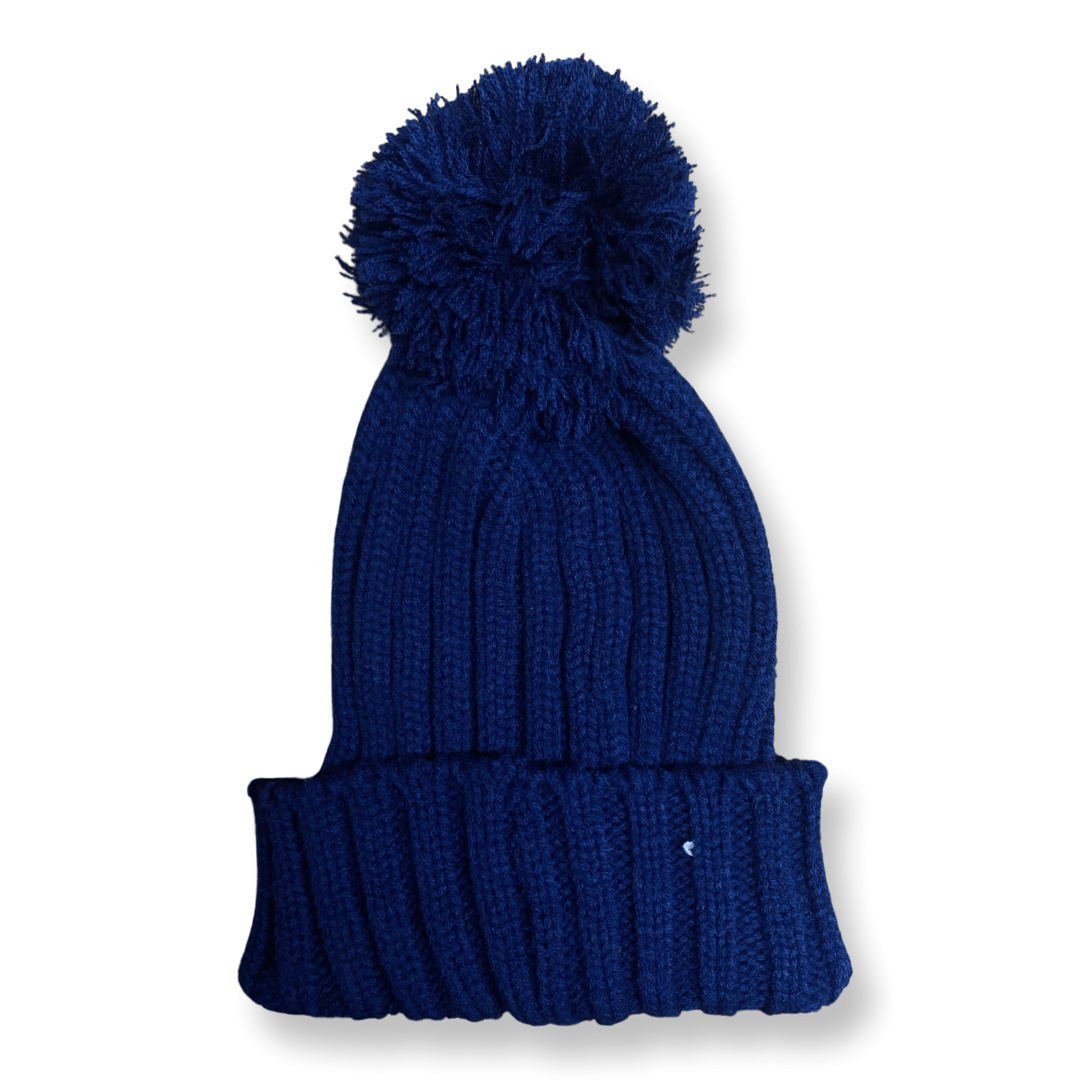 Blue Beanie Bobble Hat