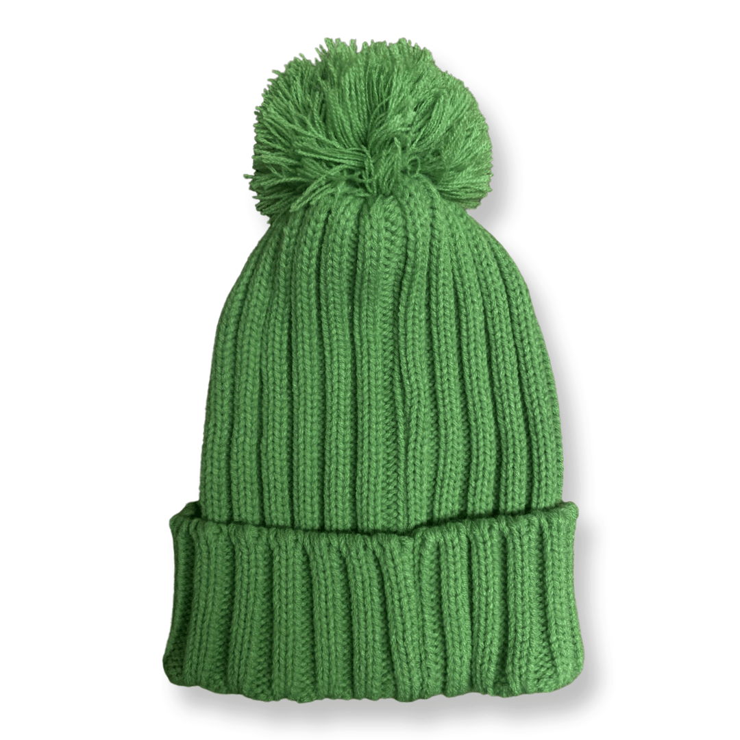 Green Beanie Bobble Hat